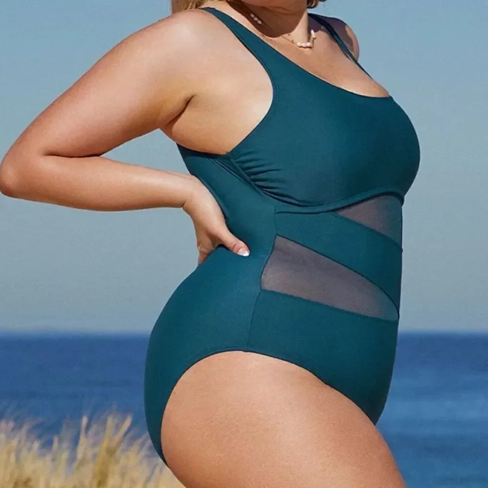 Cupshe Dreamscapes Mesh One-Piece 0X (XL) black